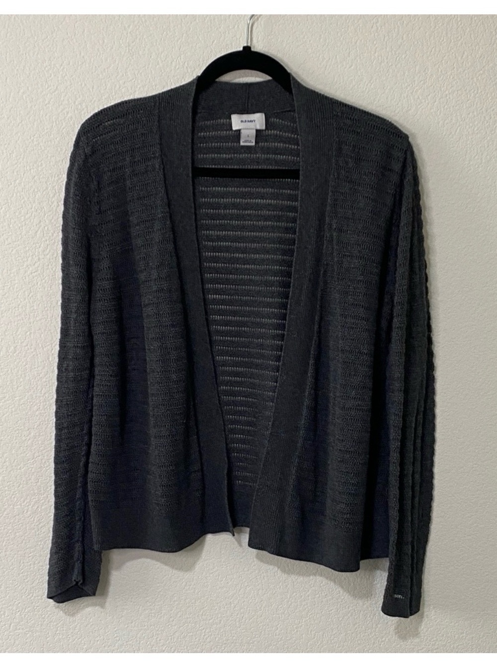 Old Navy Charcoal Gray Open-Front Knit Cardigan